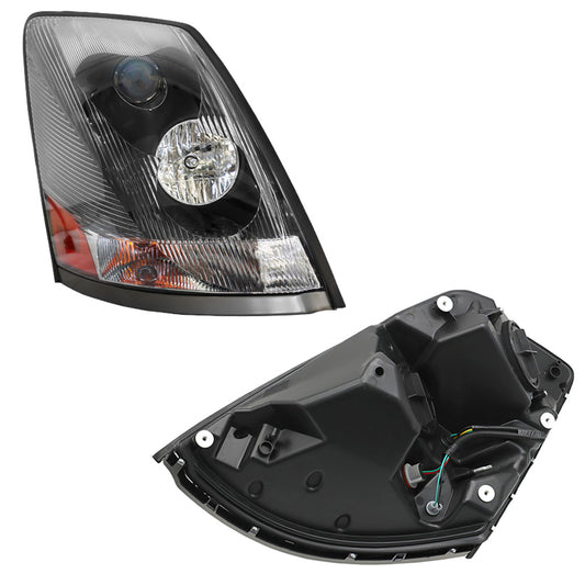 Fit for Volvo VNL/VNM Headlight Assembly Black With Turn Signal