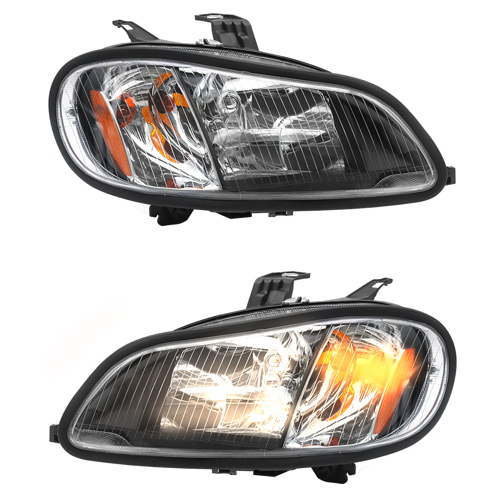 Freightliner M2 2004-2013 Headlight Assembly Black Pair