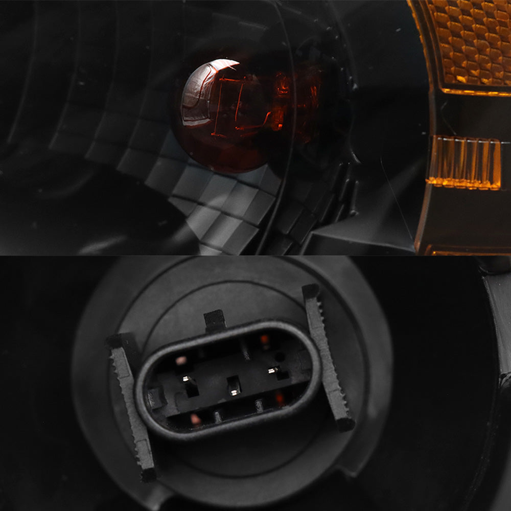Freightliner Cascadia Halogen Headlights Black With Bulbs