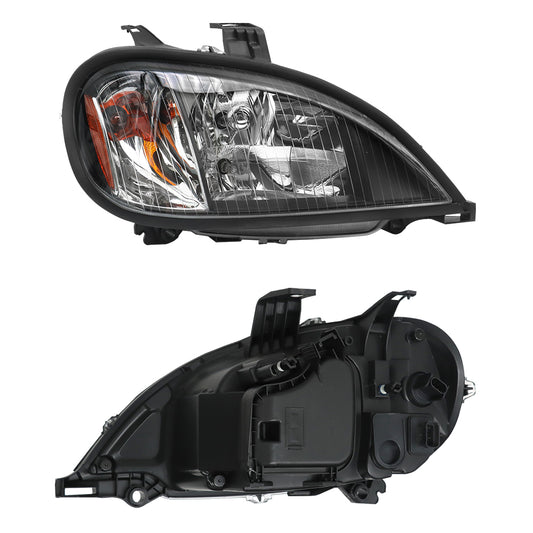 Compatible With Freightliner Columbia Headlights Assembly Halogen Black