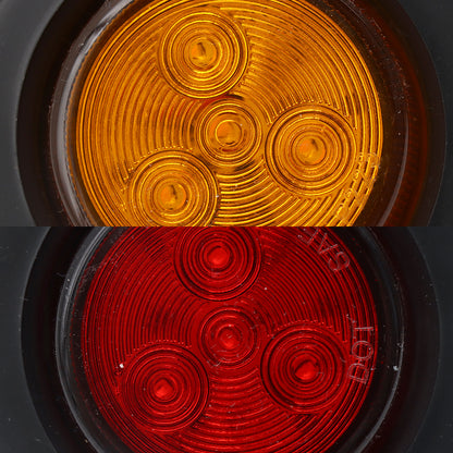 4 LED Side Marker Lights 2" Round Clearance Lights With Rubber Gaskets 10Pcs
