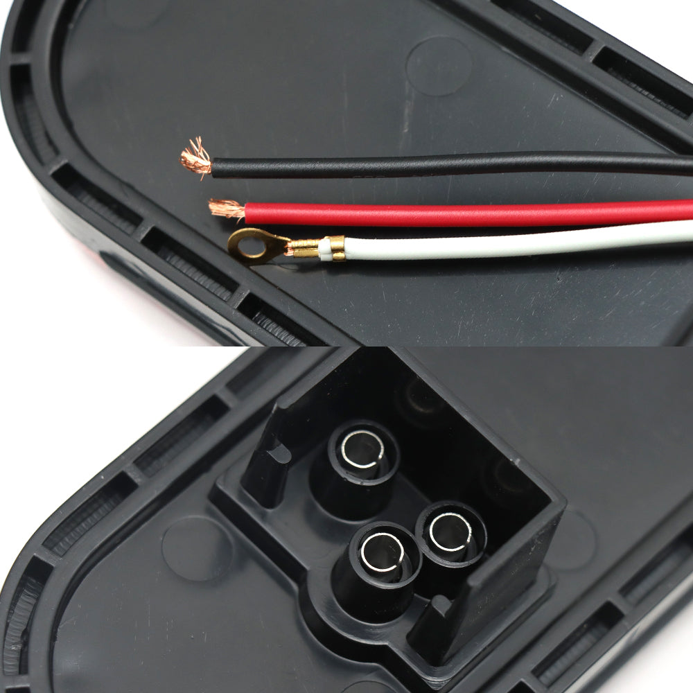 10 LED Tail Lights 6" Oval Marker Lights With Rubber Gaskets 4Pcs