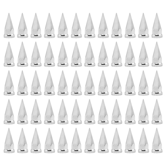 Push 33mm Chrome Spiked Wheel Hub Covers 4 3/4" Compatible With Semi Truck 60Pcs