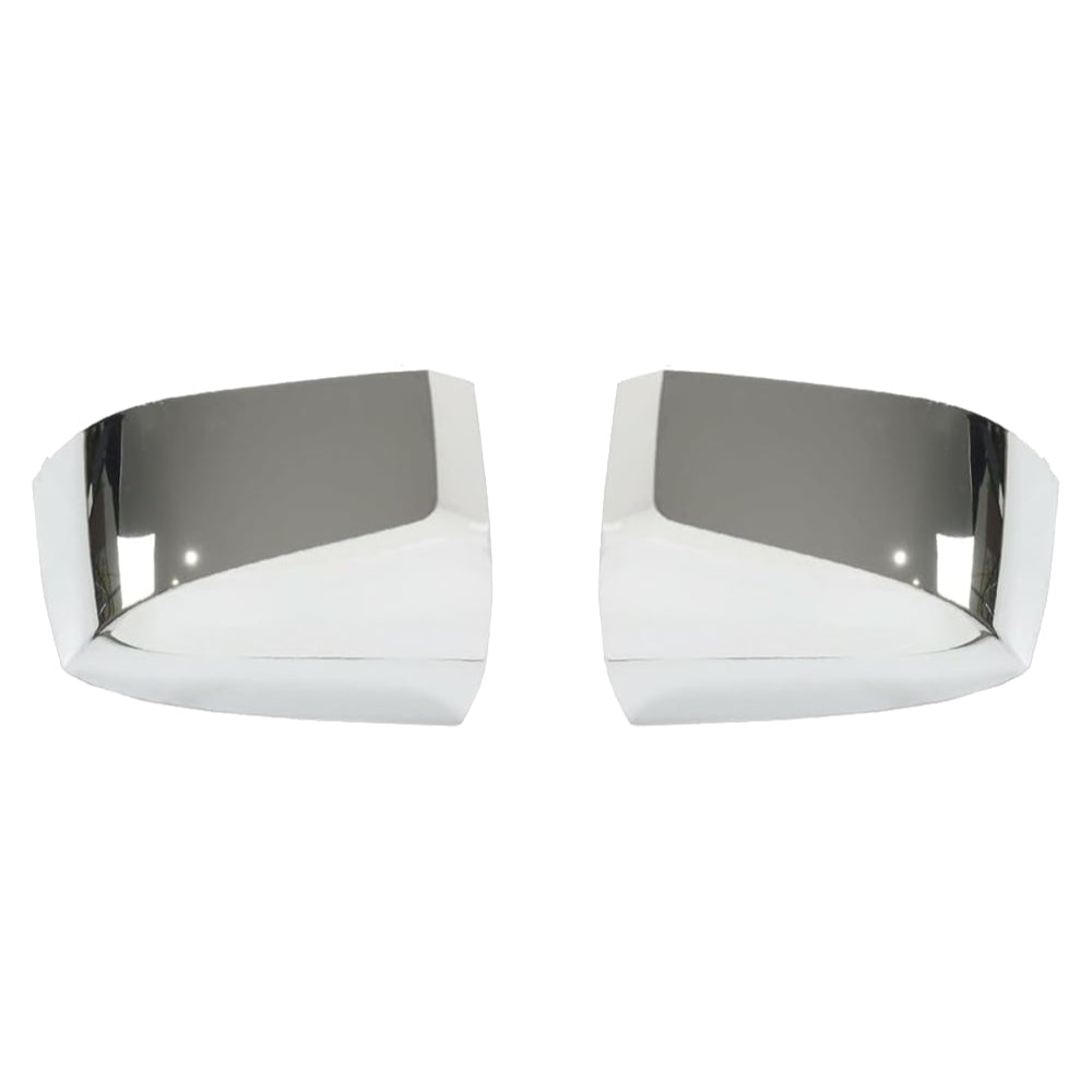 Chrome Hood Mirror Covers Compatible With Volvo VNL 2004-2017 2Pcs
