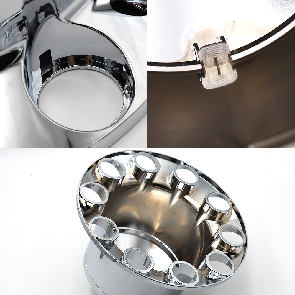 Spiked Semi Truck Removable Hub Covers Kit 2 Front and 4 Rear Include Hub Caps