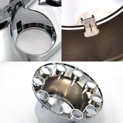 Spiked Semi Truck Removable Hub Covers Kit 2 Front and 4 Rear Include Hub Caps