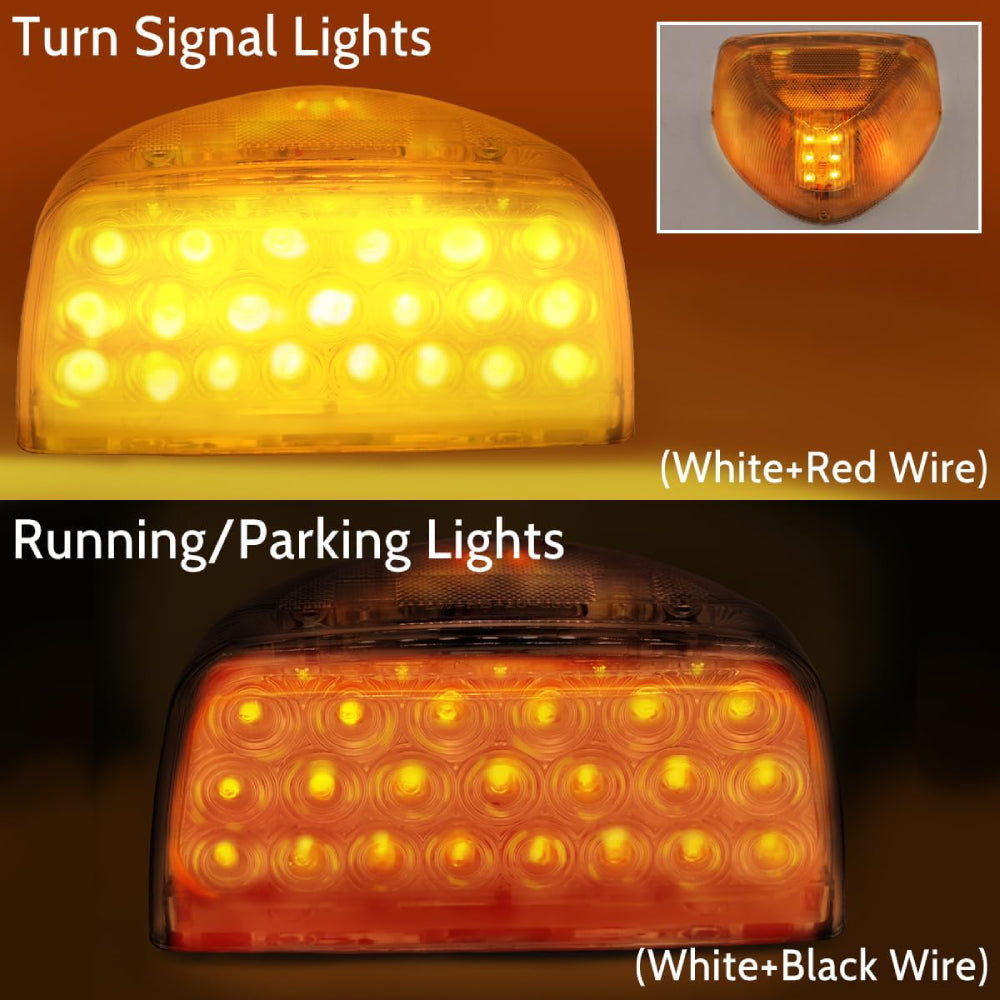 31 LED Turn Signal Replacement Fit for Peterbilt 359 357 365 378 379 Triangle Amber Led & Clear Lens 2Pcs