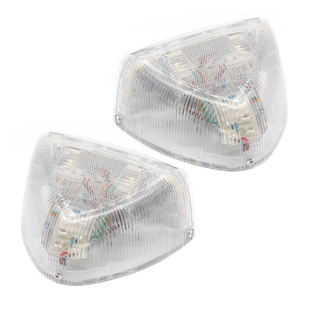 31 LED Turn Signal Replacement Fit for Peterbilt 359 357 365 378 379 Triangle Amber Led & Clear Lens 2Pcs