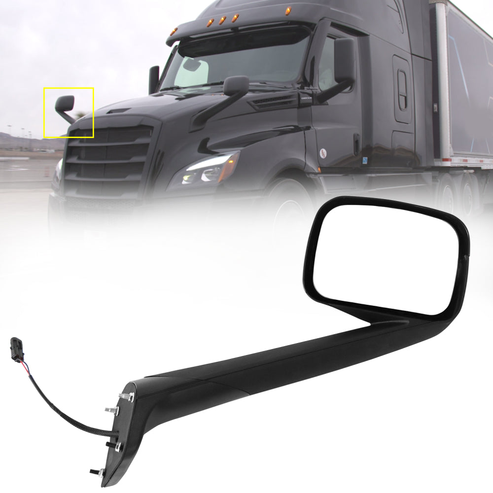 Hood Mirrors Assembly with Heater fit for Freightliner Cascadia 2018-2022(Black)