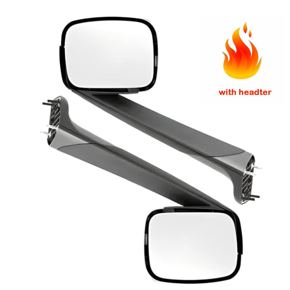 Chrome Hood Mirrors Assembly Compatible with 2018-2021 Freightliner Cascadia