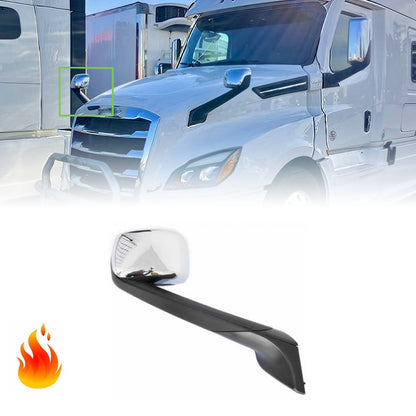 Chrome Hood Mirrors Assembly Compatible with 2018-2021 Freightliner Cascadia