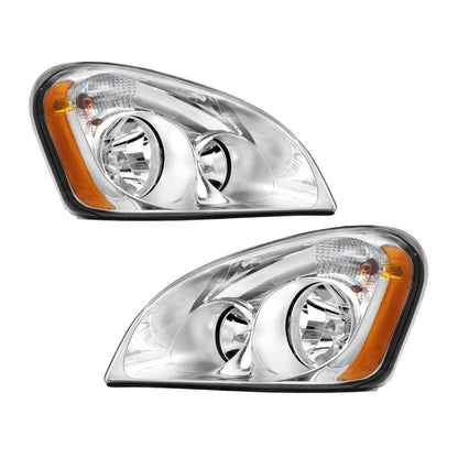 Freightliner Cascadia Halogen Headlights Chrome With Bulbs