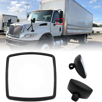 Lower Side Door Mirror Rear View Wide Angle Mirror Fit for International DuraStar 4300 4400 7400 7600 8500 8600 2002-2018/WorkStar/TranStar/ProStar/LoneStar 2002-2023 Universal Side Black